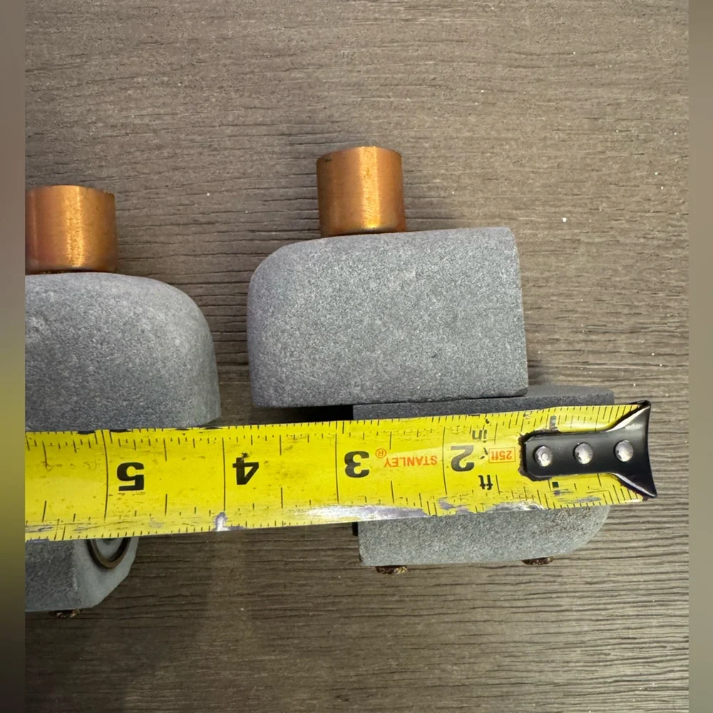 Vintage Maris Taylor Designs stone and copper candleholders.